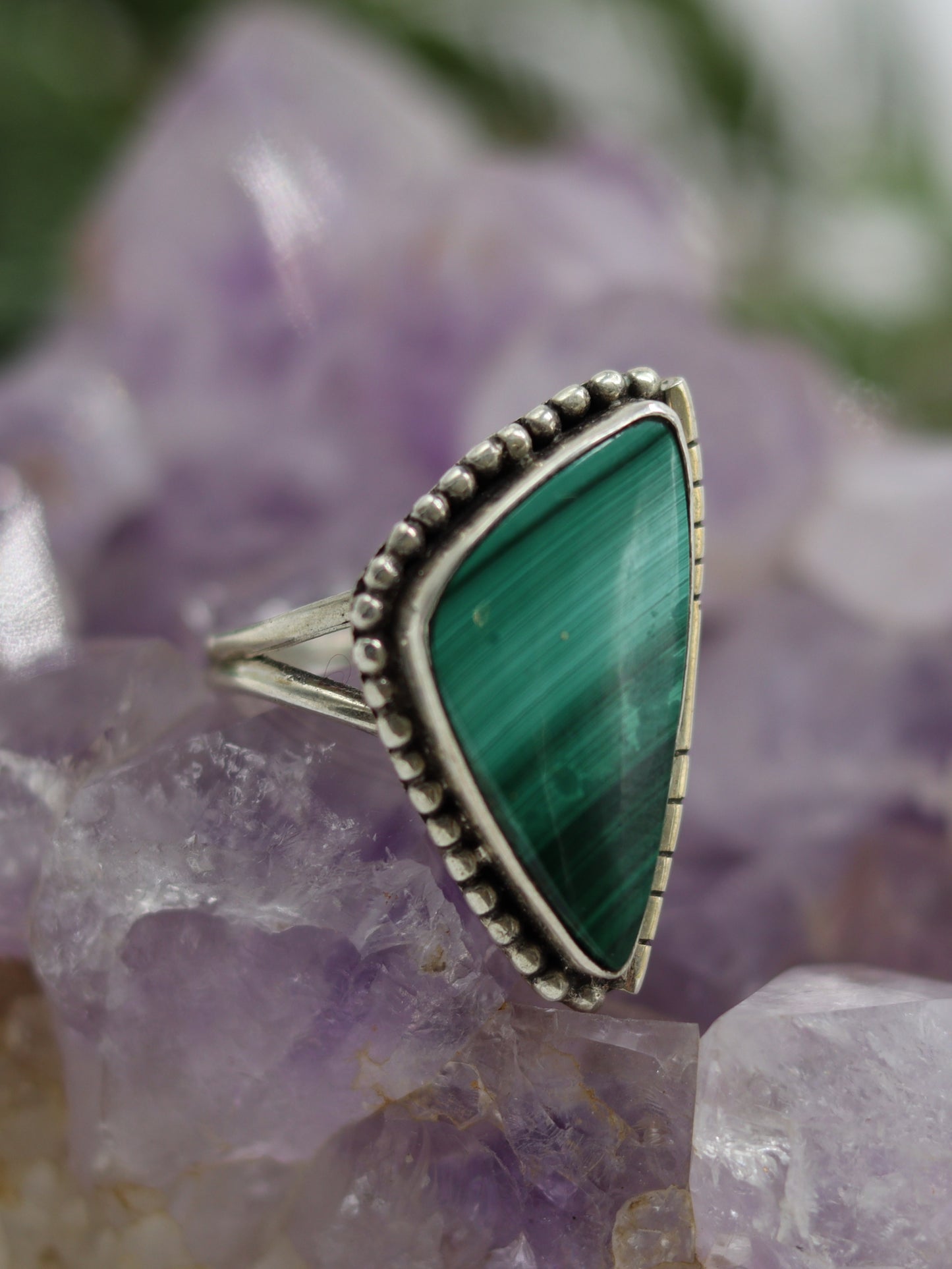 SILVER RINGS MALACHITE