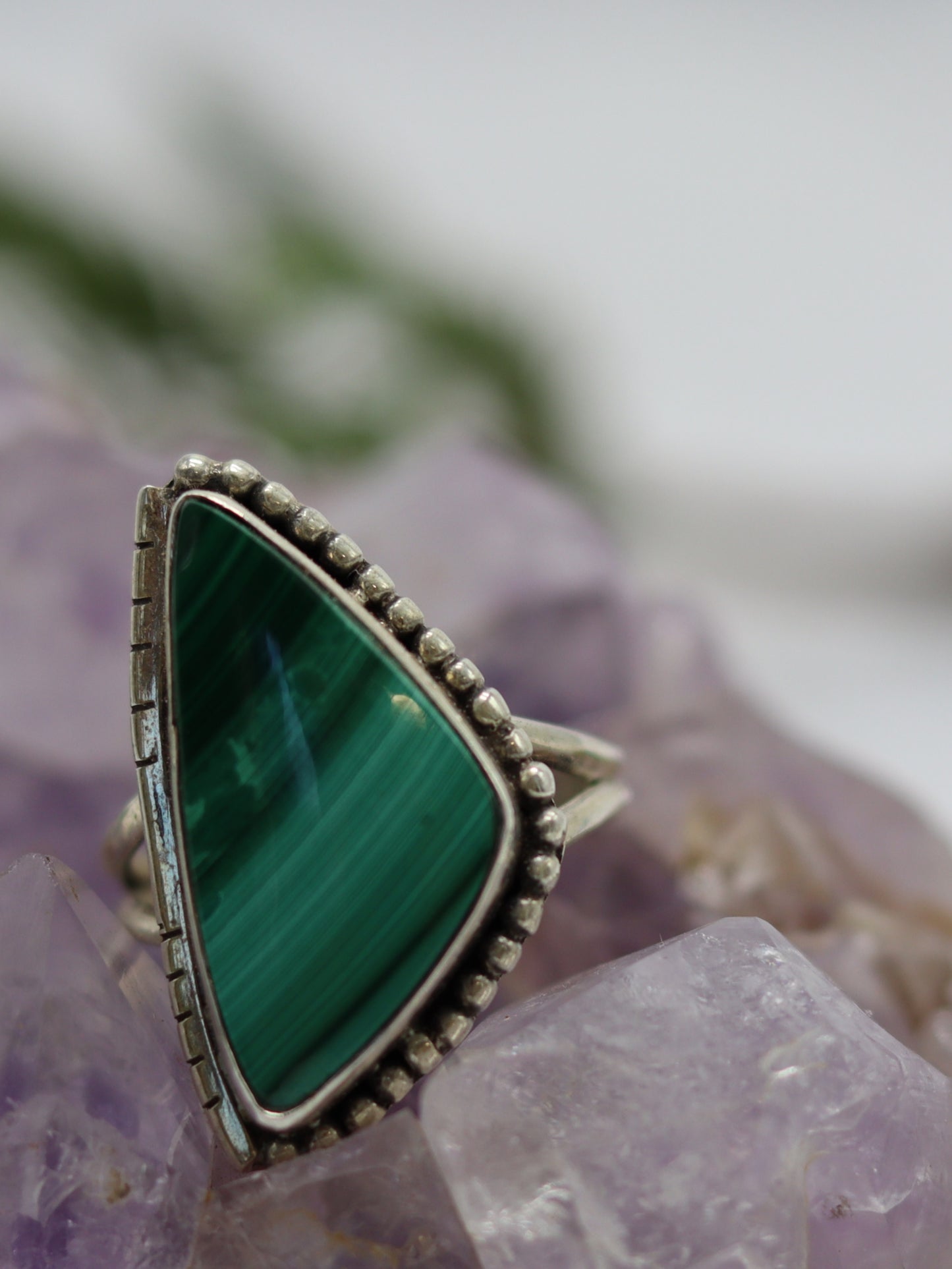 SILVER RINGS MALACHITE