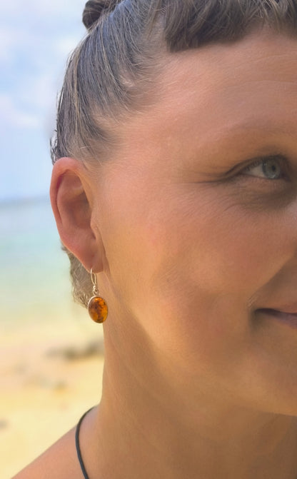 AMBER SILVER EARRINGS