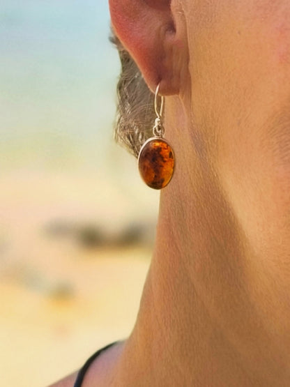 AMBER SILVER EARRINGS