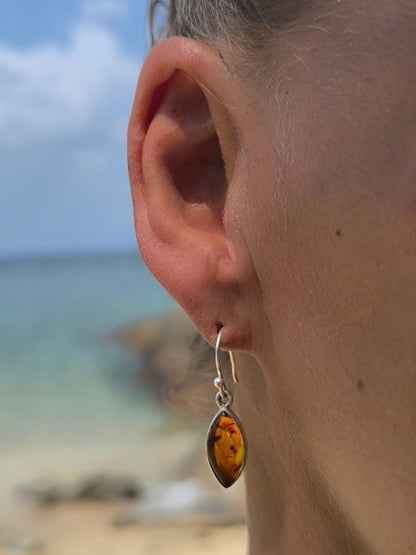 AMBER SILVER EARRINGS