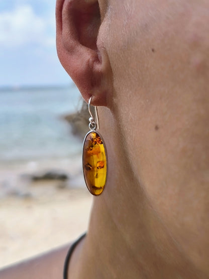 AMBER SILVER EARRINGS