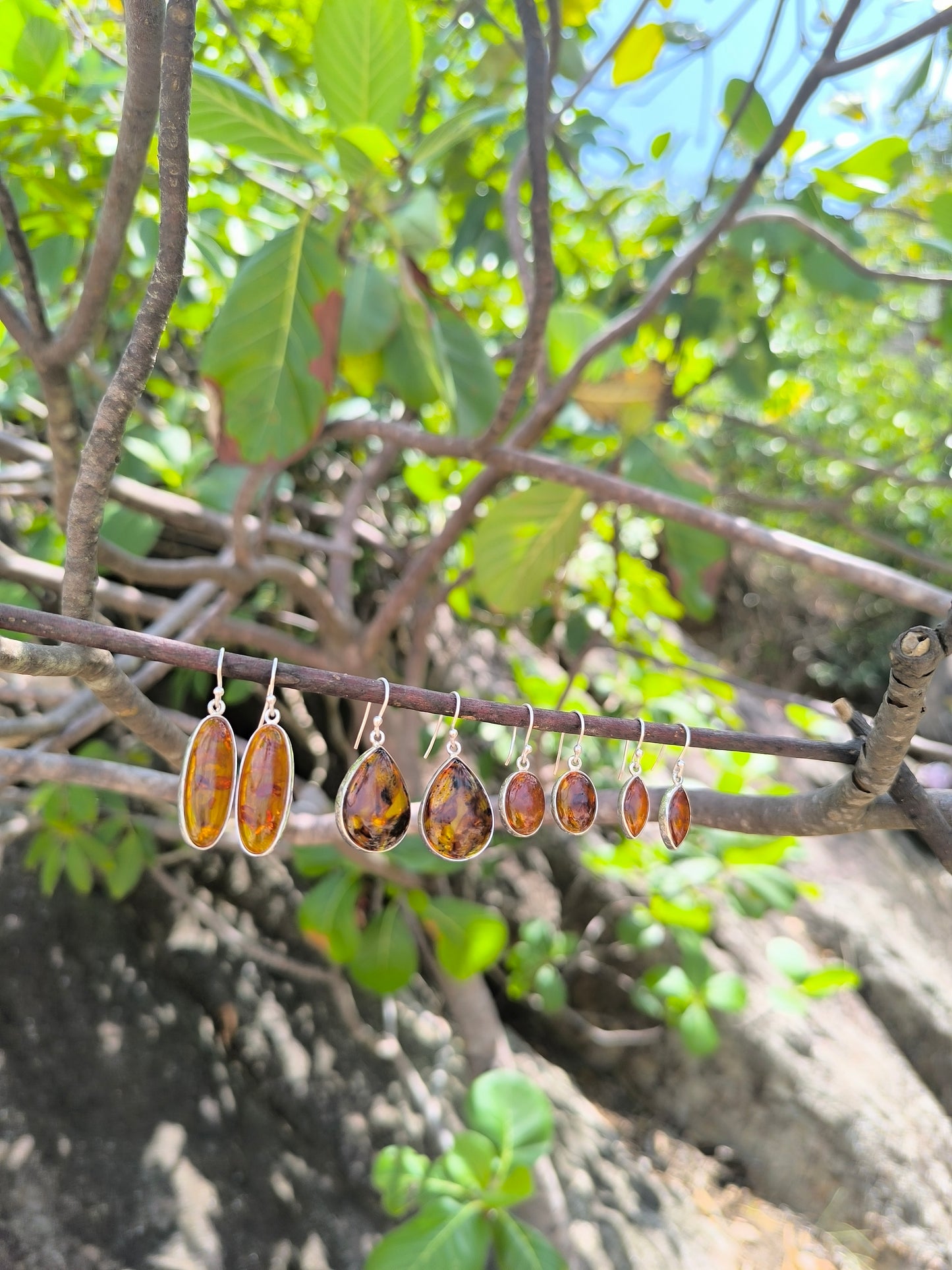 AMBER SILVER EARRINGS