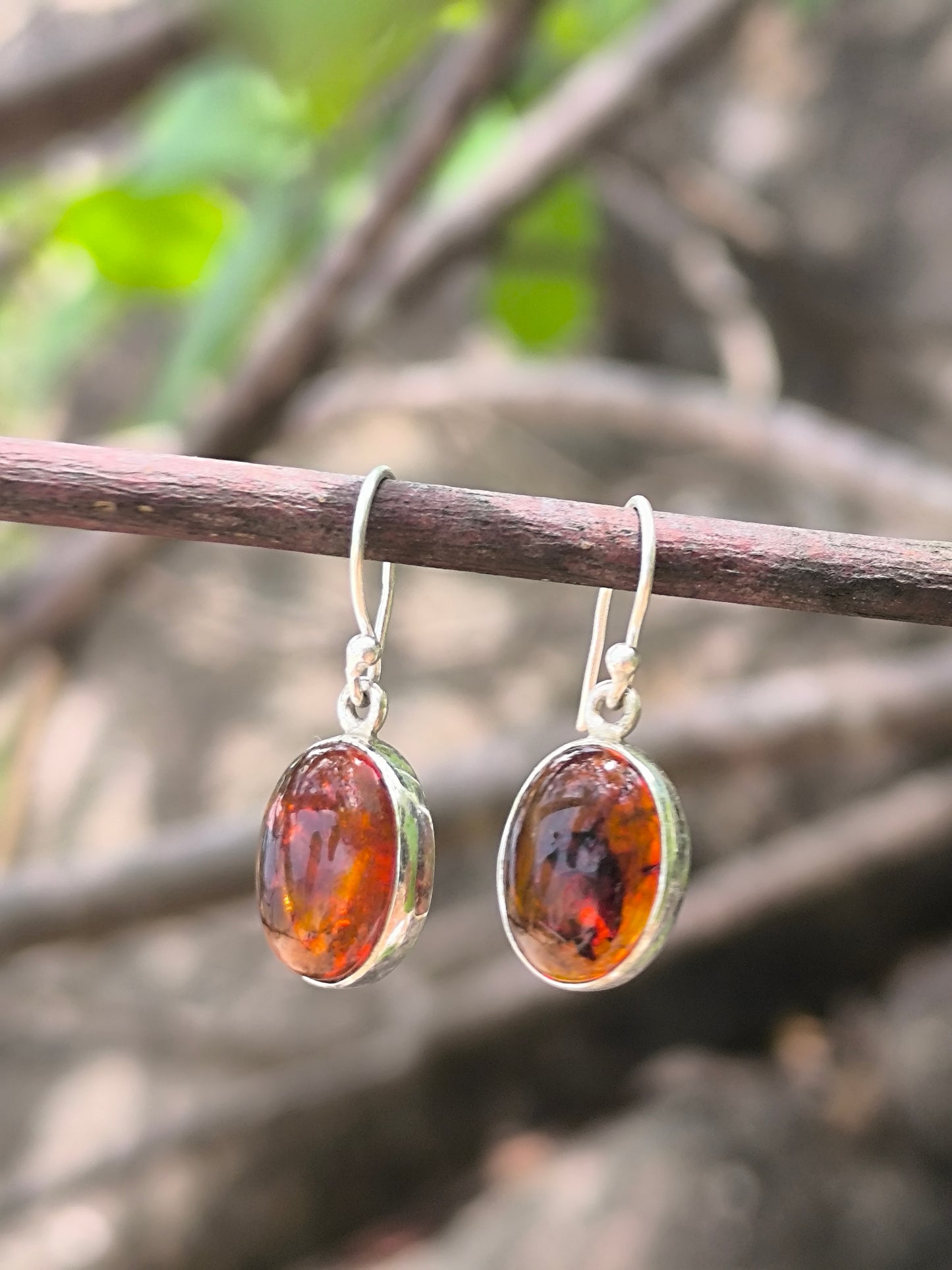 AMBER SILVER EARRINGS